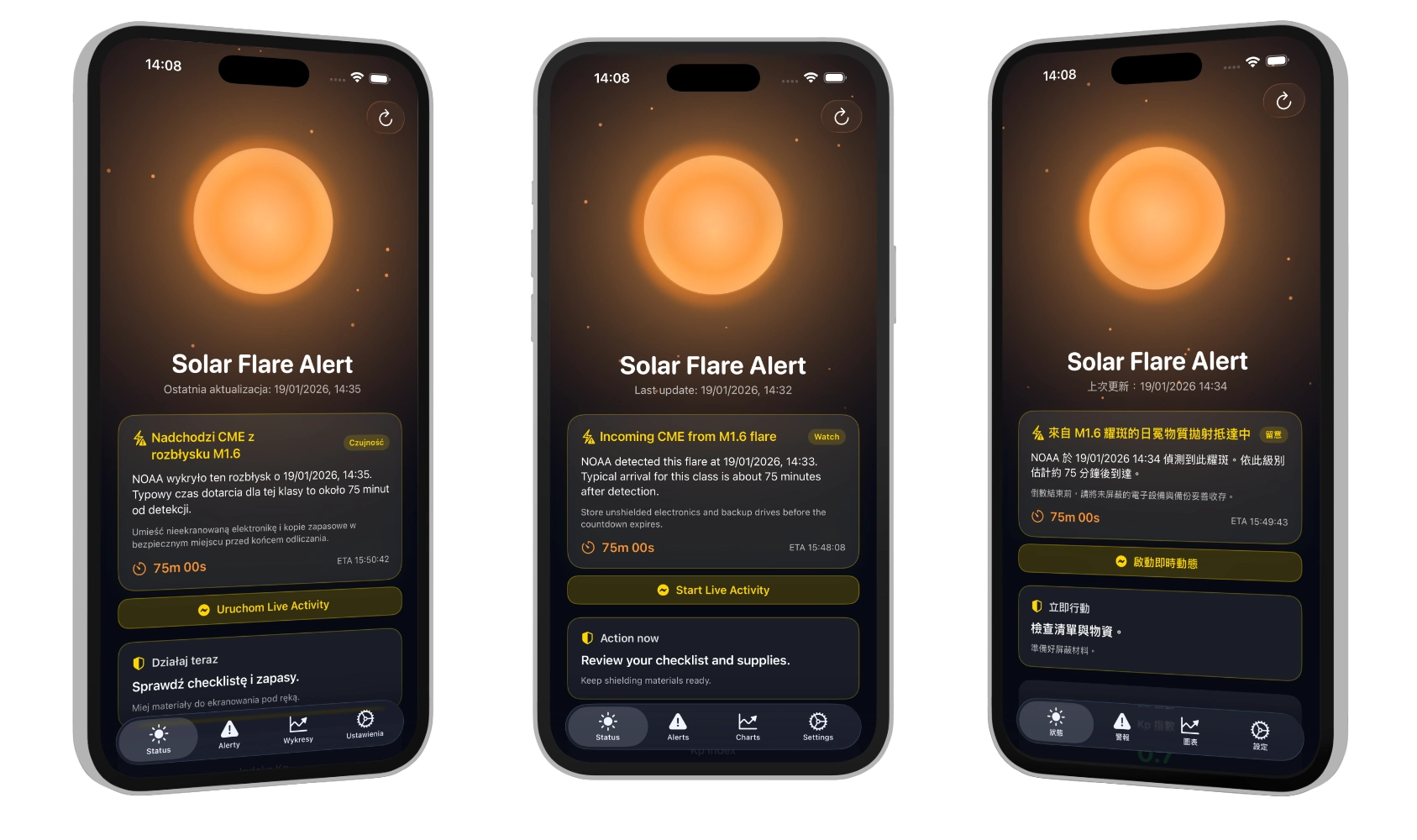 Solar Flare Alert – space weather monitoring app